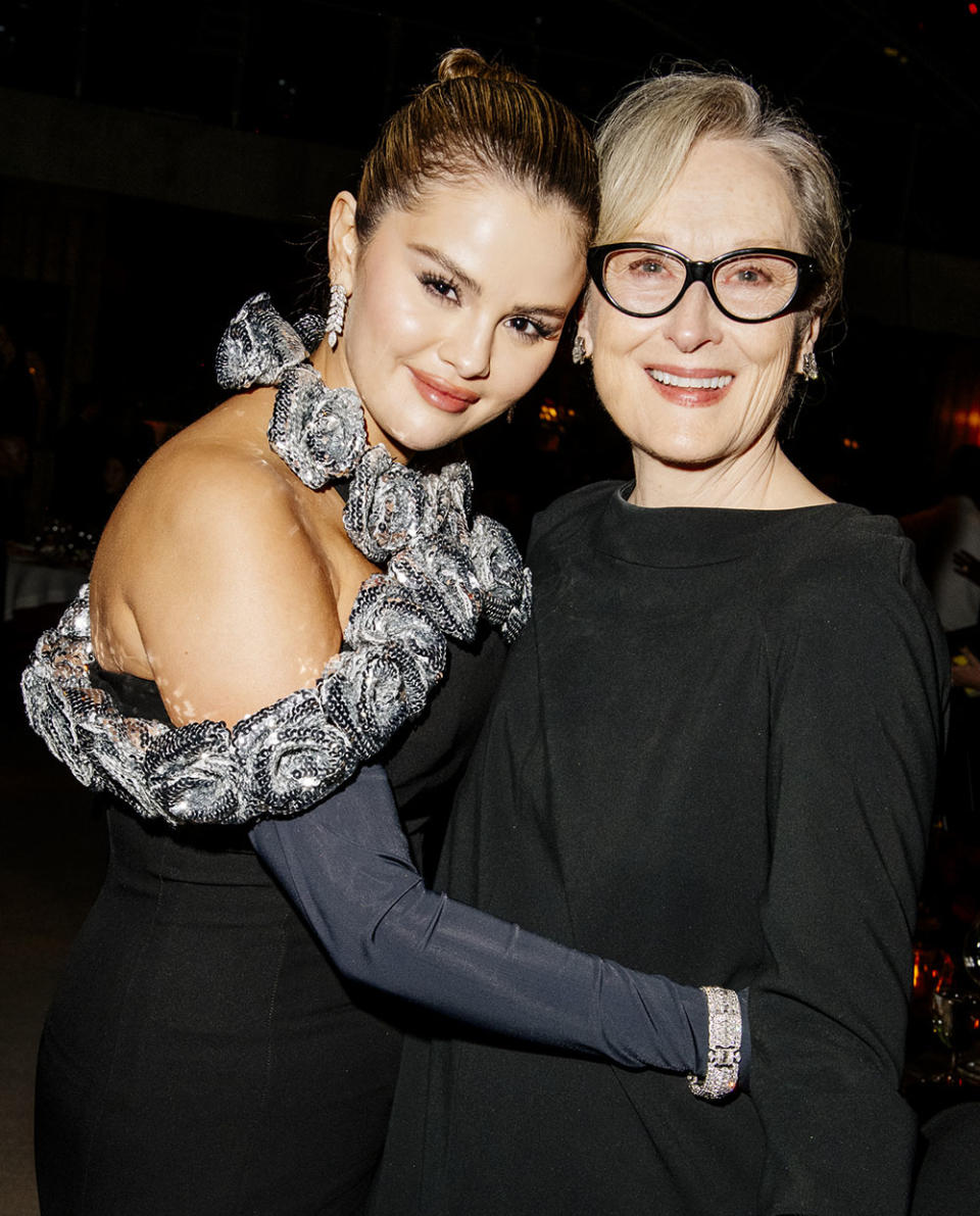 Selena Gomez and Meryl Streep at the Academy Museum of Motion Pictures Third Annual Fundraising Gala, Presented by Rolex, at the Academy Museum of Motion Pictures on December 3, 2023 in Los Angeles, California