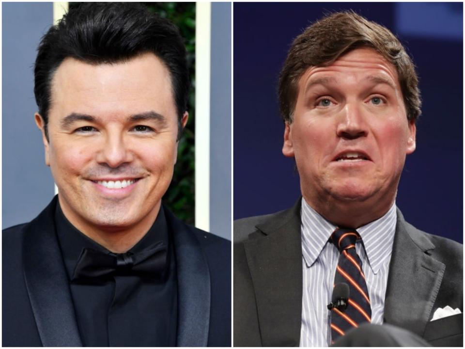 ‘Family Guy’ creator Seth MacFarlane and Fox News anchor Tucker Carlson (Frazer Harrison/Chip Somodevilla/Getty Images)