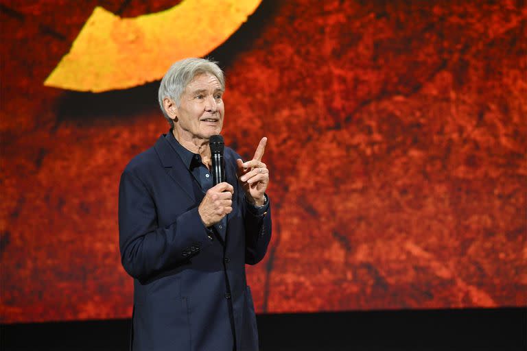 Harrison Ford en la convención D23, donde presentó las primeras imágenes de Indiana Jones 5