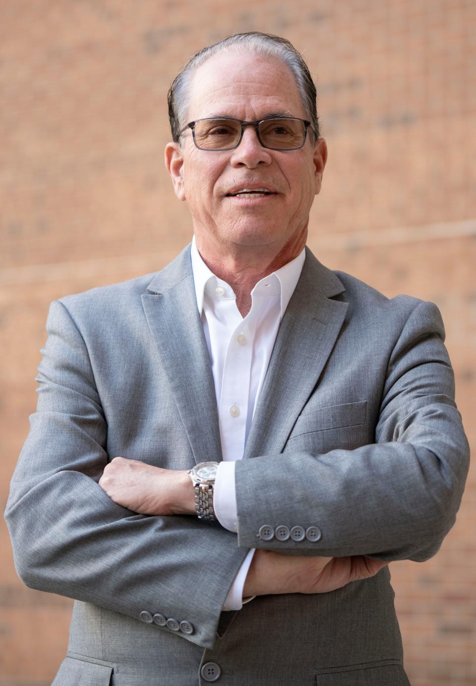 U.S. Sen. Mike Braun (R-IN) answers questions from readers about his bid for Indiana governor during an interview with the IndyStar on Monday, Nov. 20, 2021, at the PNC Center in Indianapolis.