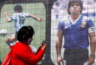 Homage to Argentinian soccer legend Diego Armando Maradona on his 60th birthday, in Buenos Aires