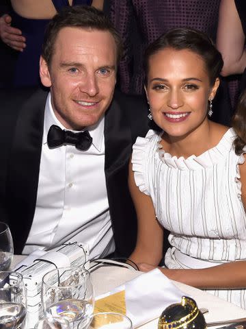 <p>Larry Busacca/NBC/NBCU Photo Bank</p> Michael Fassbender and Alicia Vikander at the 73rd Annual Golden Globe Awards in January 2016.