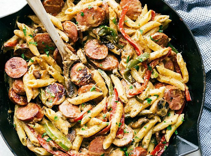 Creamy Cajun Sausage Pasta