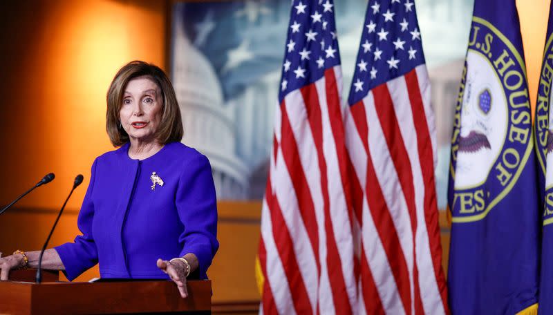 U.S. House Speaker Pelosi holds weekly news conference on Capitol Hill in Washington