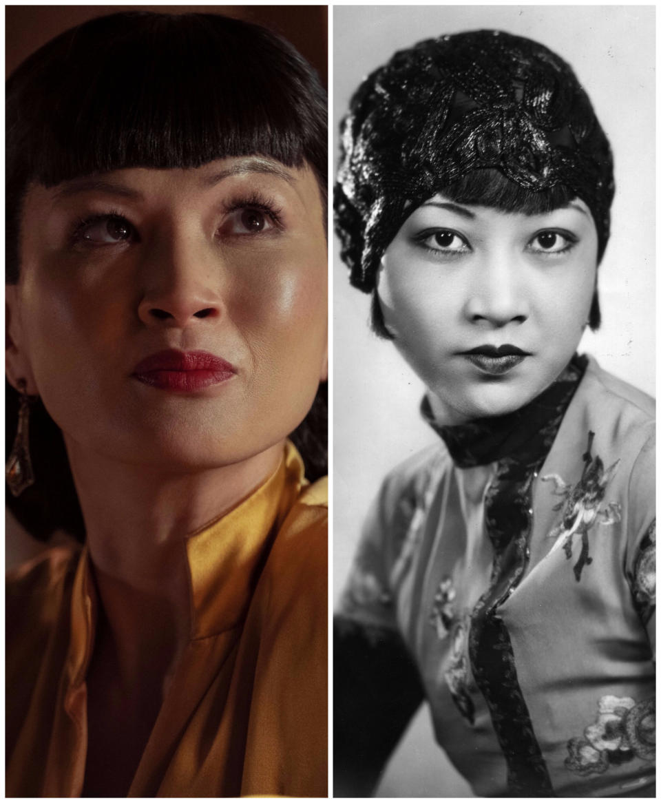 Michelle Krusiec in "Hollywood" vs. the real Anna May Wong