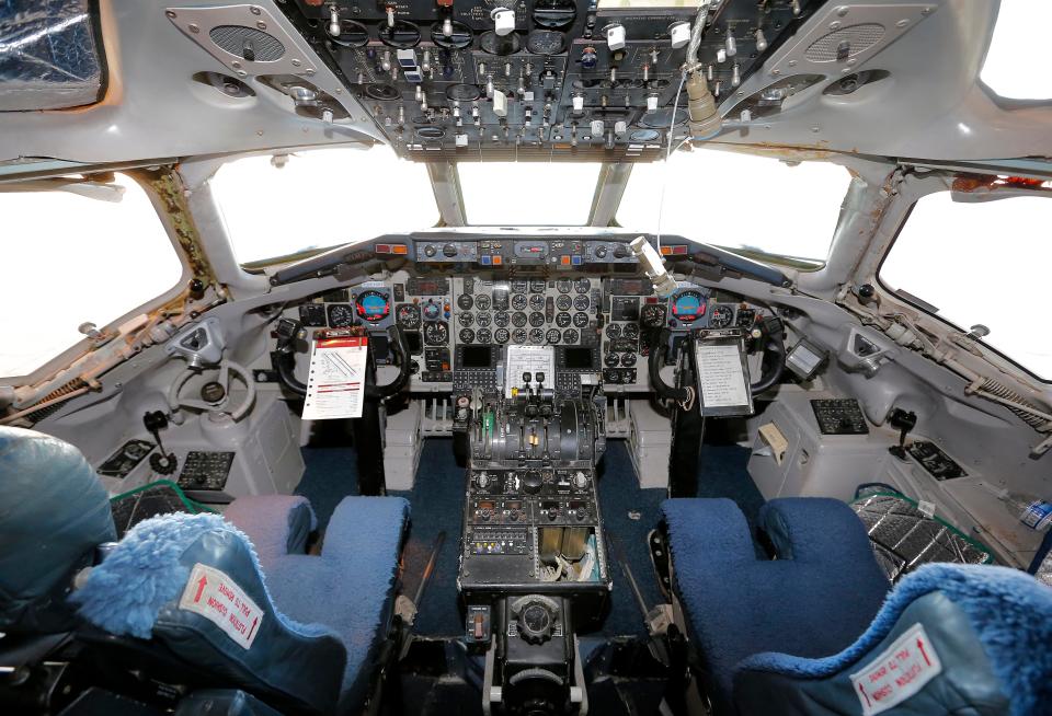 The cockpit of Air Force Two, retired during the Bush administration