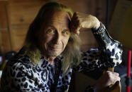 Paul Raci, an Oscar nominee for best supporting actor for his performance in "Sound of Metal," poses for a portrait at his home, Thursday, April 8, 2021, in Burbank, Calif. (AP Photo/Chris Pizzello)