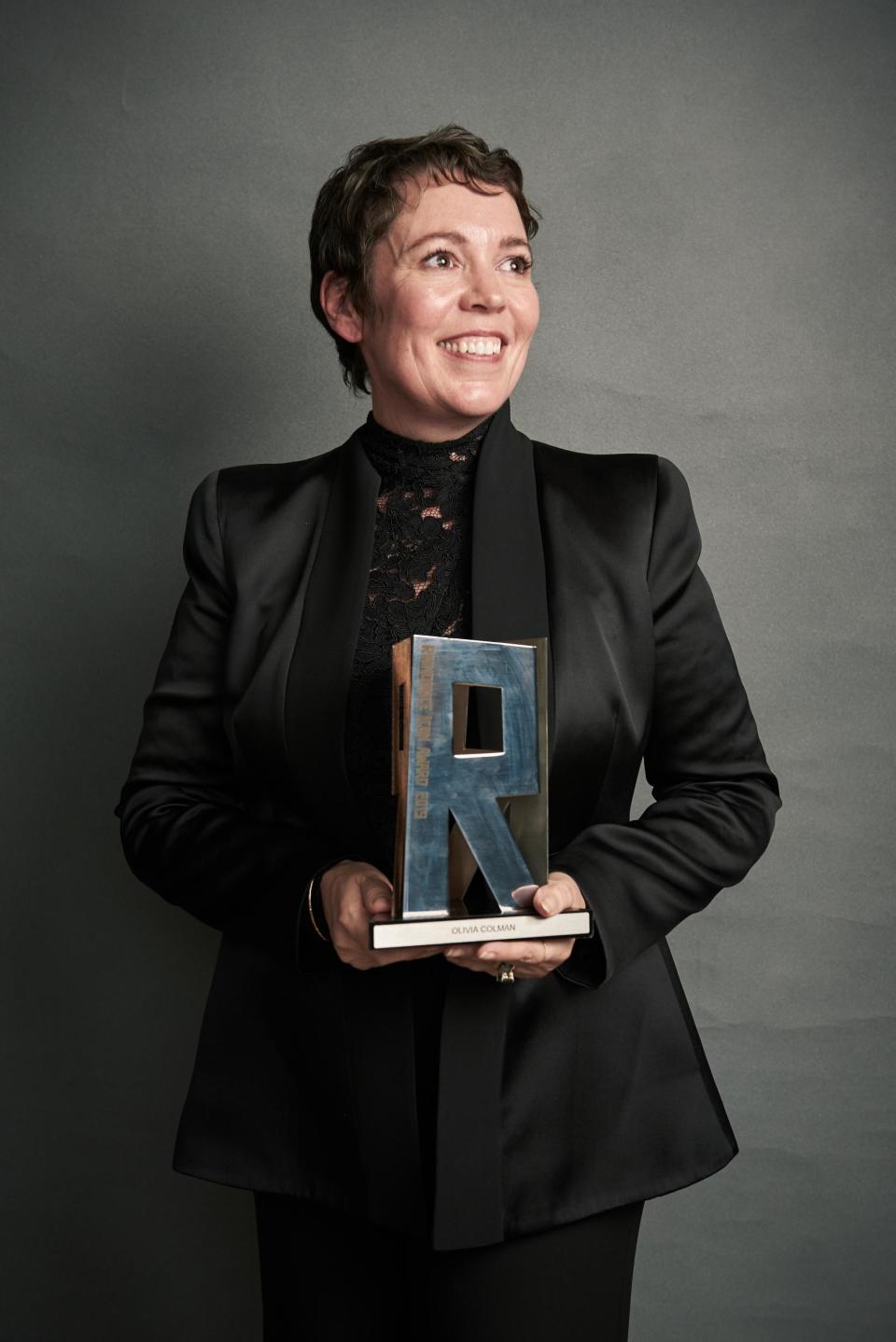 Olivia Colman with her award (Raindance)