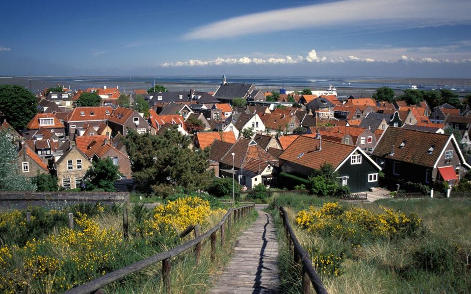 small European town Terschelling in The Netherlands