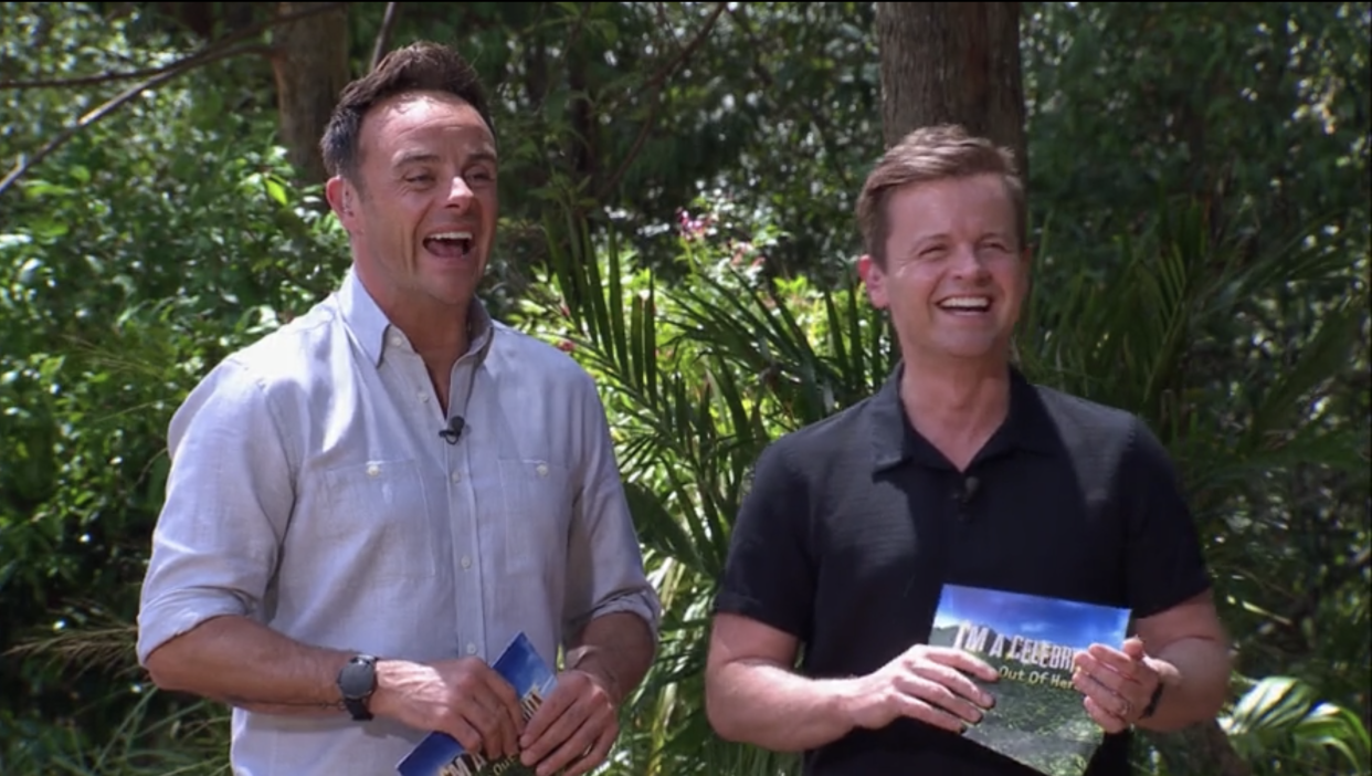 Ant and Dec during a bushtucker trial on I'm a Celebrity