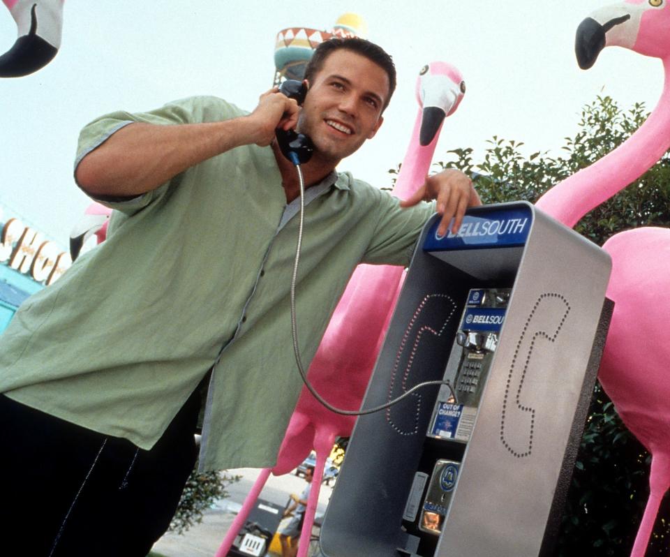 Ben Affleck talking on a payphone