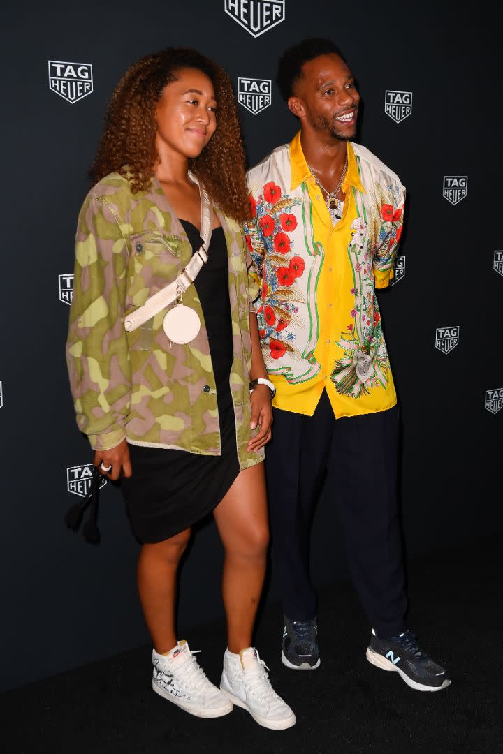 Naomi Osaka and Victor Cruz attend a Tag Heuer event at Mr. Purple in New York, Aug. 26. - Credit: Robert O'Neil/Splash News