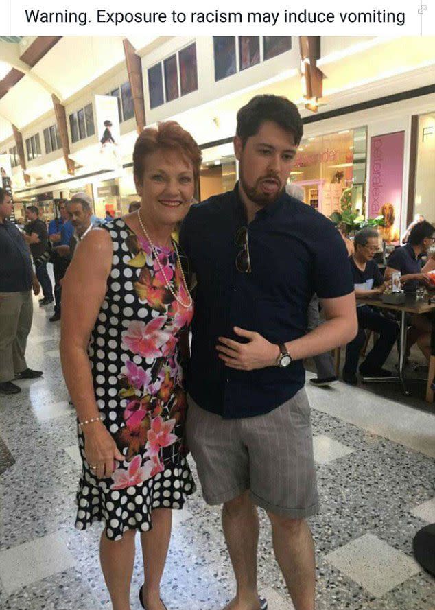 Another at the Perth mall equally unimpressed by the politician's presence. Source: Facebook