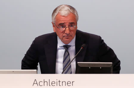 Chairman of the board Paul Achleitner attends the annual shareholder meeting of Germany’s largest business bank, Deutsche Bank, in Frankfurt, Germany, May 23, 2019. REUTERS/Kai Pfaffenbach