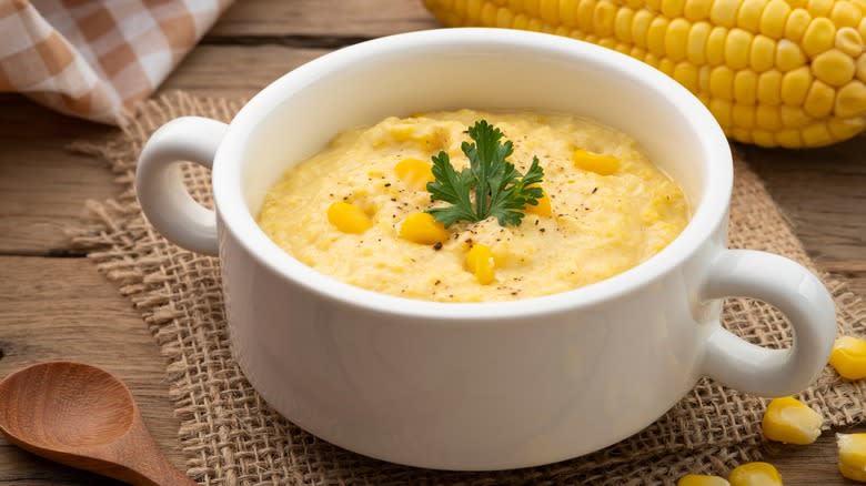 Bowl of creamed corn