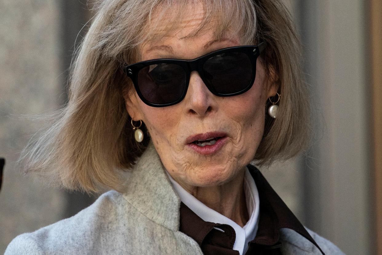 Former U.S. President Donald Trump rape accuser E. Jean Carroll arrives to the Manhattan Federal Court in New York, U.S. April 25, 2023 (REUTERS)