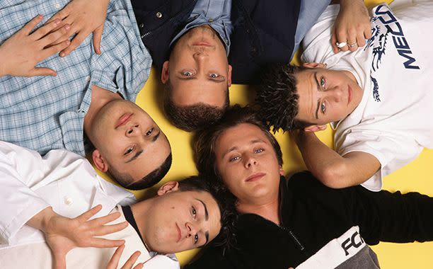 Tim Roney/Getty Images Clockwise from upper left: Sean Conlon, Abz Love, Scott Robinson, Ritchie Neville, and Jason 'J' Brown of 5ive