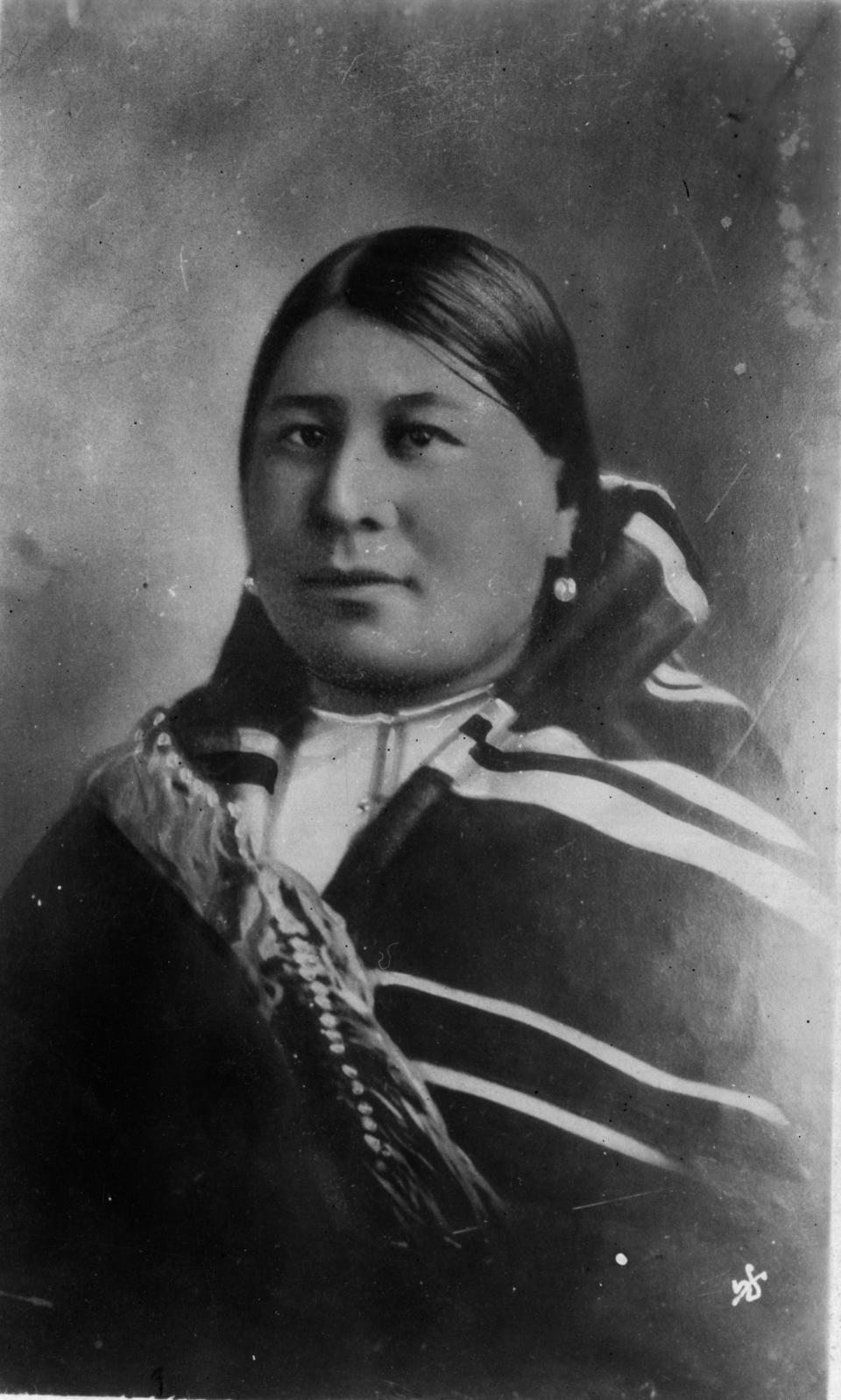 Portrait of Osage Native American woman Anna Kyle Brown (1886 - 1921), Oklahoma, early twentieth century. She was one the first recorded victims in a series of more than 60 killings, between 1918 and 1931, which came to be referred to as the 'Osage Indian murders.' (Photo by Vince Dillion/Oklahoma Historical Society/Getty Images)