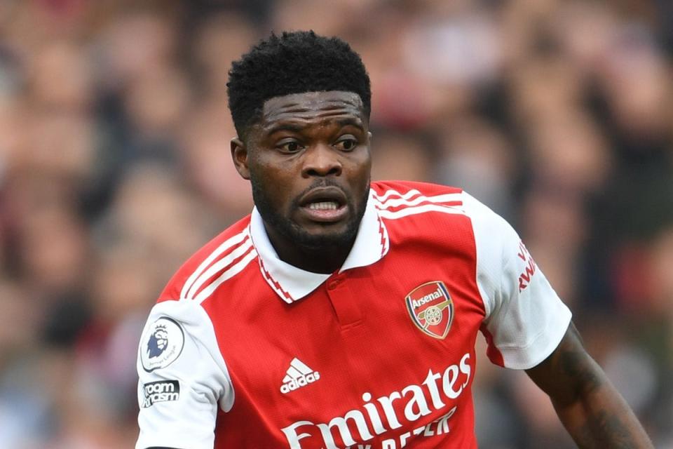 Optimistic: Thomas Partey is hopeful of being fit for Arsenal’s clash with Leeds this weekend (Arsenal FC via Getty Images)