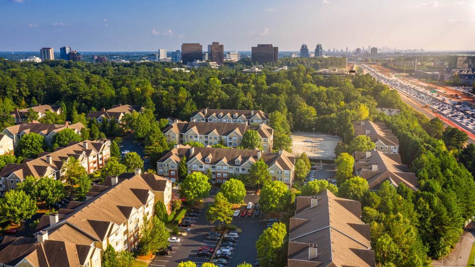 Condos in Atlanta suburbs just next to Highway GA 400.