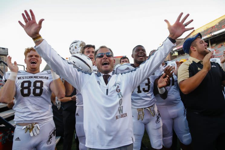 P.J. Fleck is one of the hottest coaching prospects in college football. (Getty Images)