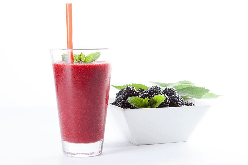 Purple, fruity and delicious, this <a rel="nofollow" href="https://au.lifestyle.yahoo.com/food/recipes/r/30773886/blackberry-apple-and-mint-juice-recipe-fern-green-moctail-manual/" data-ylk="slk:blackberry, apple and mint juice;elm:context_link;itc:0;sec:content-canvas" class="link ">blackberry, apple and mint juice</a> is full of antioxidants. This juice is sure to brighten up your day and give you the natural sugar hit from the fruit you need to survive a grueling Febfast afternoon.