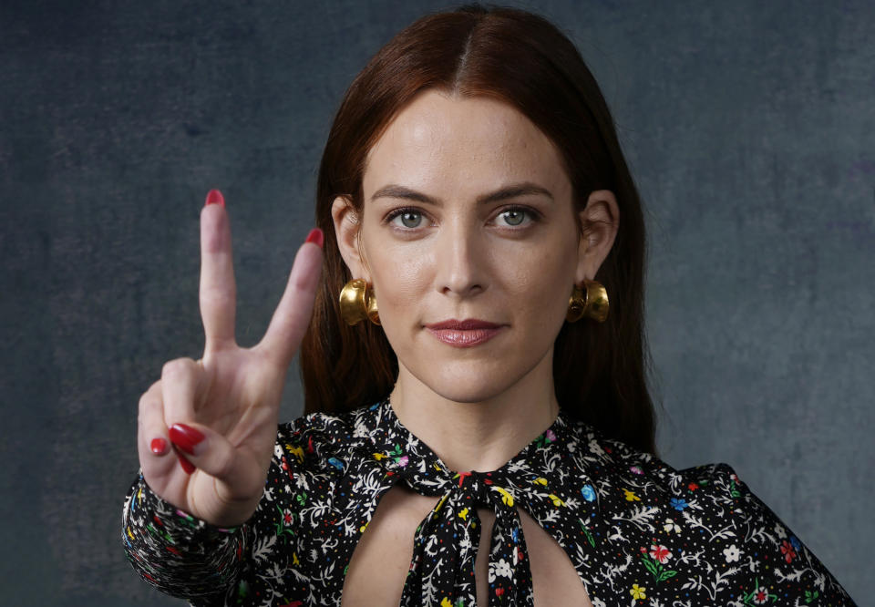 Riley Keough, a cast member in the Amazon miniseries "Daisy Jones and the Six," poses for a portrait at the Four Seasons Hotel, Tuesday, Feb. 21, 2023, in Los Angeles. (AP Photo/Chris Pizzello)