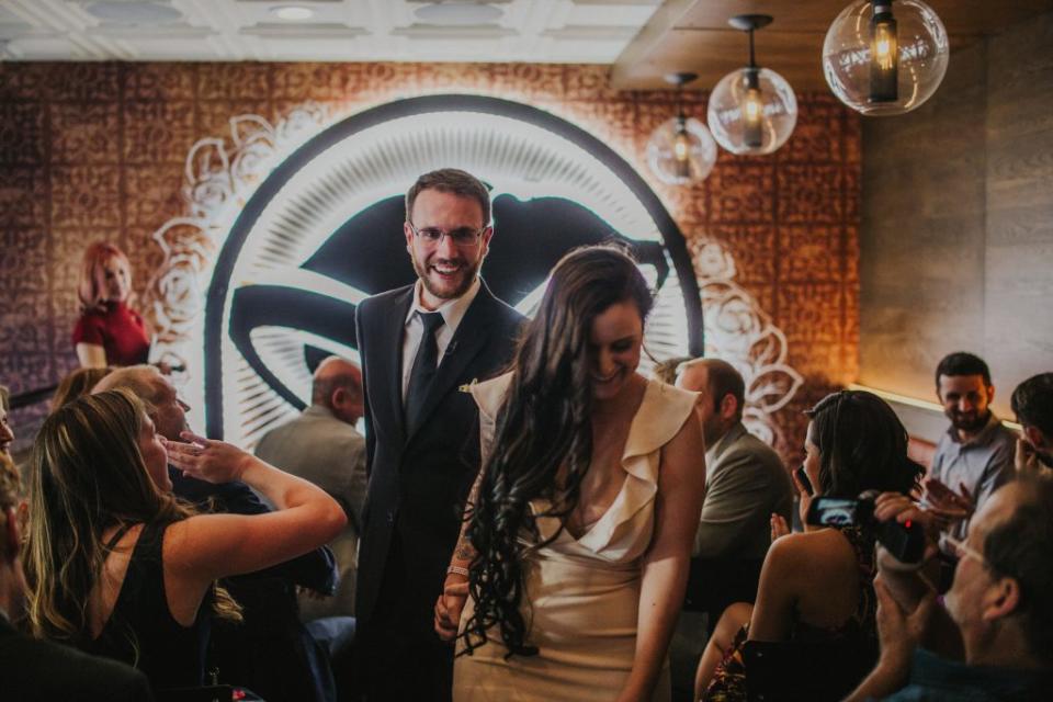 Meet the first couple to marry at Taco Bell and have a themed wedding in Las Vegas—Cantina style. (Courtesy of Taco Bell)