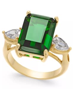 emerald cut crystal ring