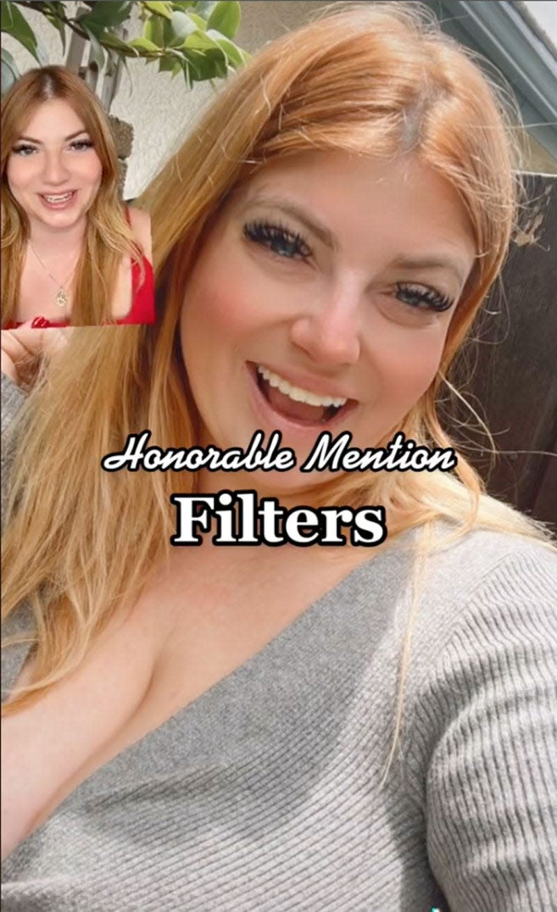 Screenshot of @lookgoodinphotos TikTok showing filters as an honorable mention mistake
