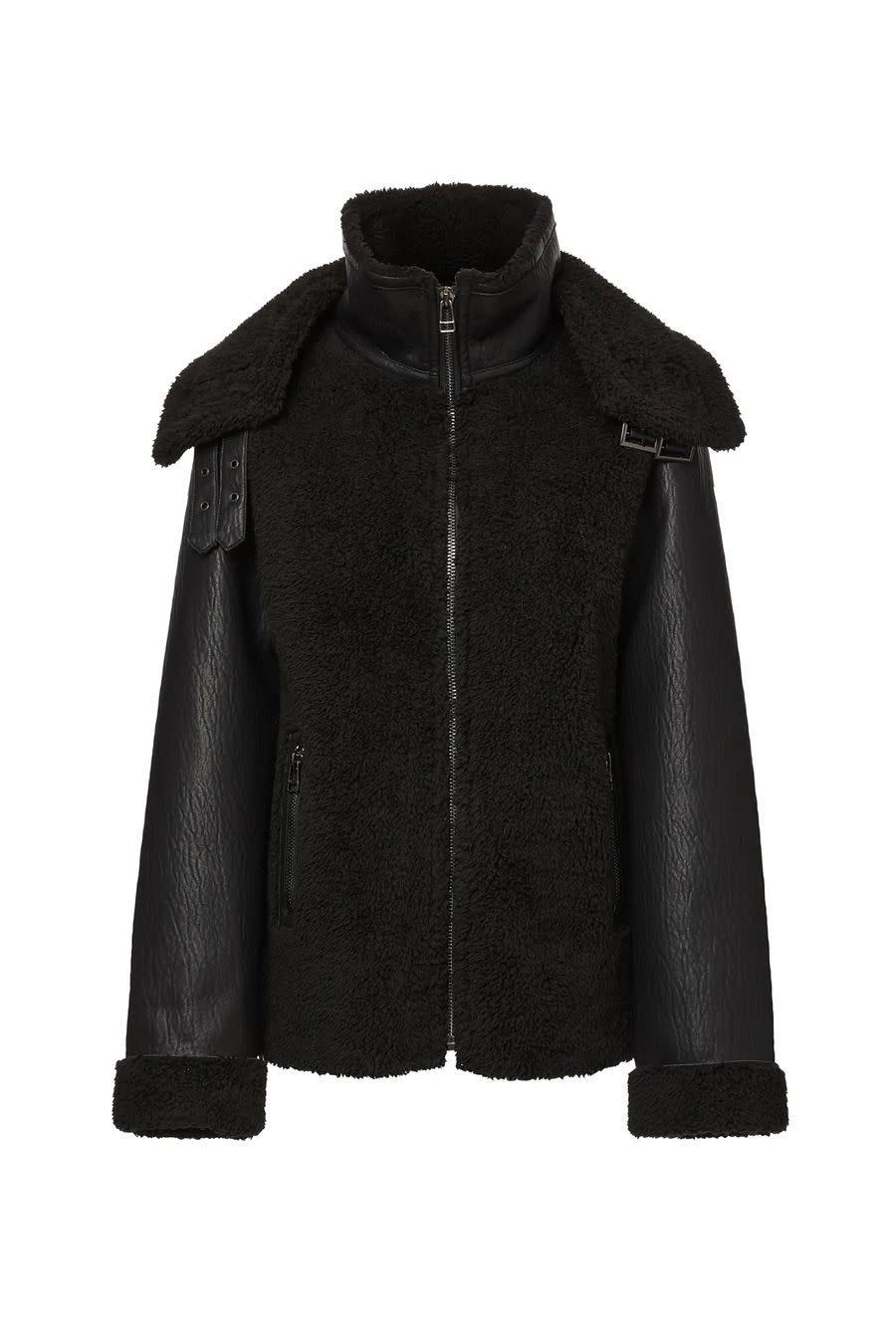 6) Symbiosis Faux Fur Jacket