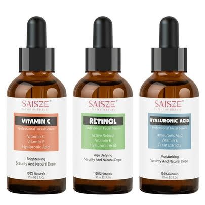 A trio of vitamin C, retinol and hyaluronic acid serums (40% off list price)