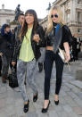 <b>London Fashion Week AW13 FROW </b><br><br>Laura Whitmore changed into skinny jeans and leather top.<br><br>© Rex