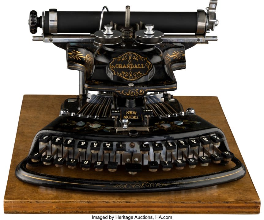 This 1887 Crandall New Model typewriter is among those headed to auction on Nov. 15, 2023. (Heritage Auctions)