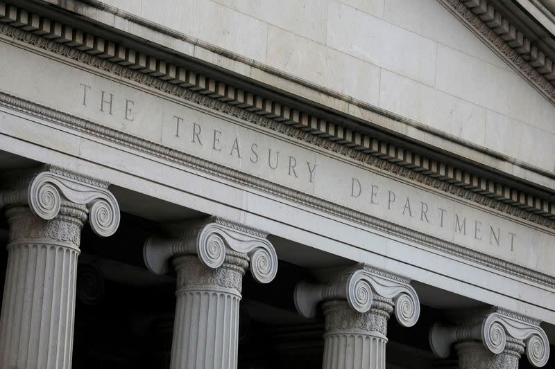 FILE PHOTO: The U.S. Department of the Treasury is seen in Washington, D.C.