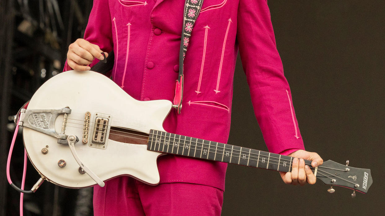  Henri Cash of Starcrawler performs on day 3 of Festival d'été de Québec on July 08, 2023 in Quebec City, Quebec. 