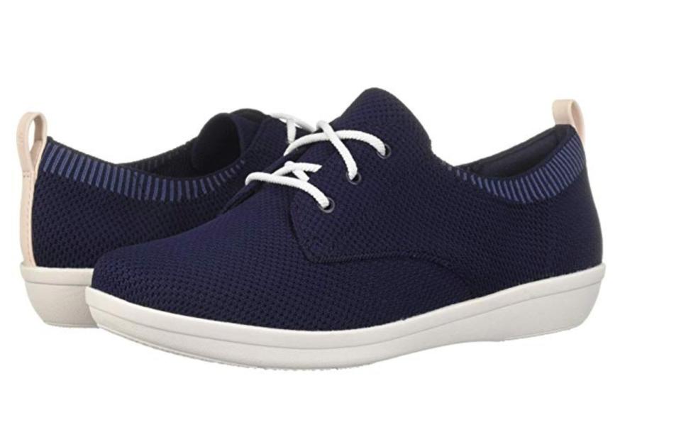 A super light, easy-to-pack shoe, these Clarks lace-up sneakers are soft, stylish and offer a nice additional heel support, according to reviewers.&nbsp;&nbsp;<br />&lt;br&gt;&lt;br&gt;<br /><strong><a href="https://fave.co/2YhzFAb" target="_blank" rel="noopener noreferrer">Shop them here.</a></strong>