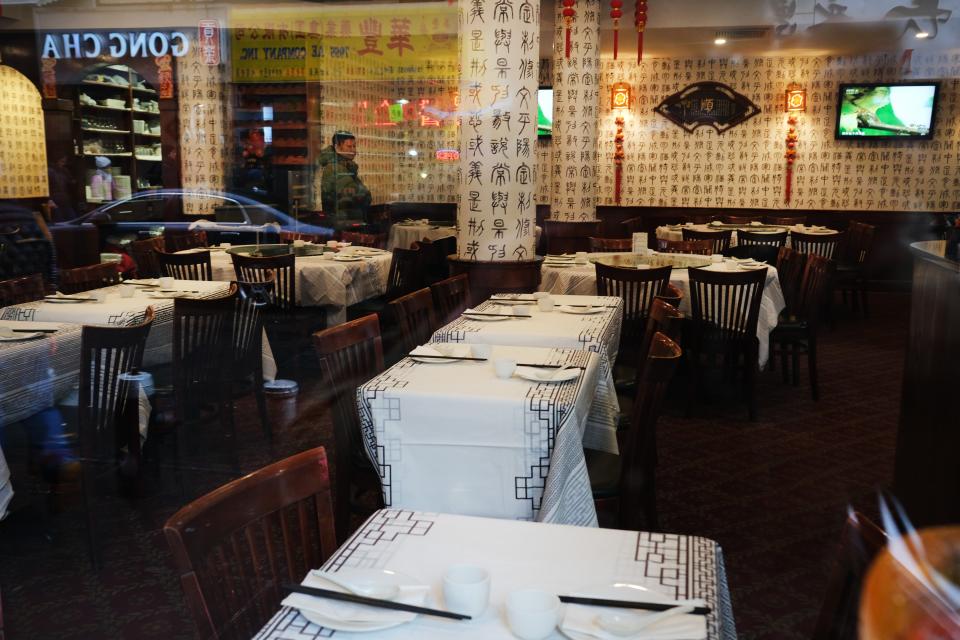 <p>NEW YORK, NEW YORK - FEBRUARY 13:  An empty restaurant stands in New York's Chinatown on February 13, 2020 in New York City. Gregg Bishop, commissioner of the Department of Small Business Services in New York, has said that revenues are down around  40% in Chinatown as fears continue over the coronavirus. There are no confirmed coronavirus cases in New York City and the city is urging people to visit Chinatown to shop and dine. </p> ((Photo by Spencer Platt/Getty Images))