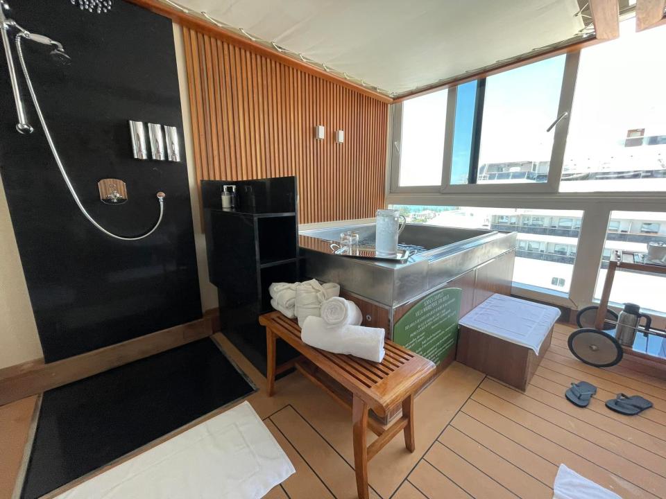 interior shot of the disney magic cruise spa villa massage room