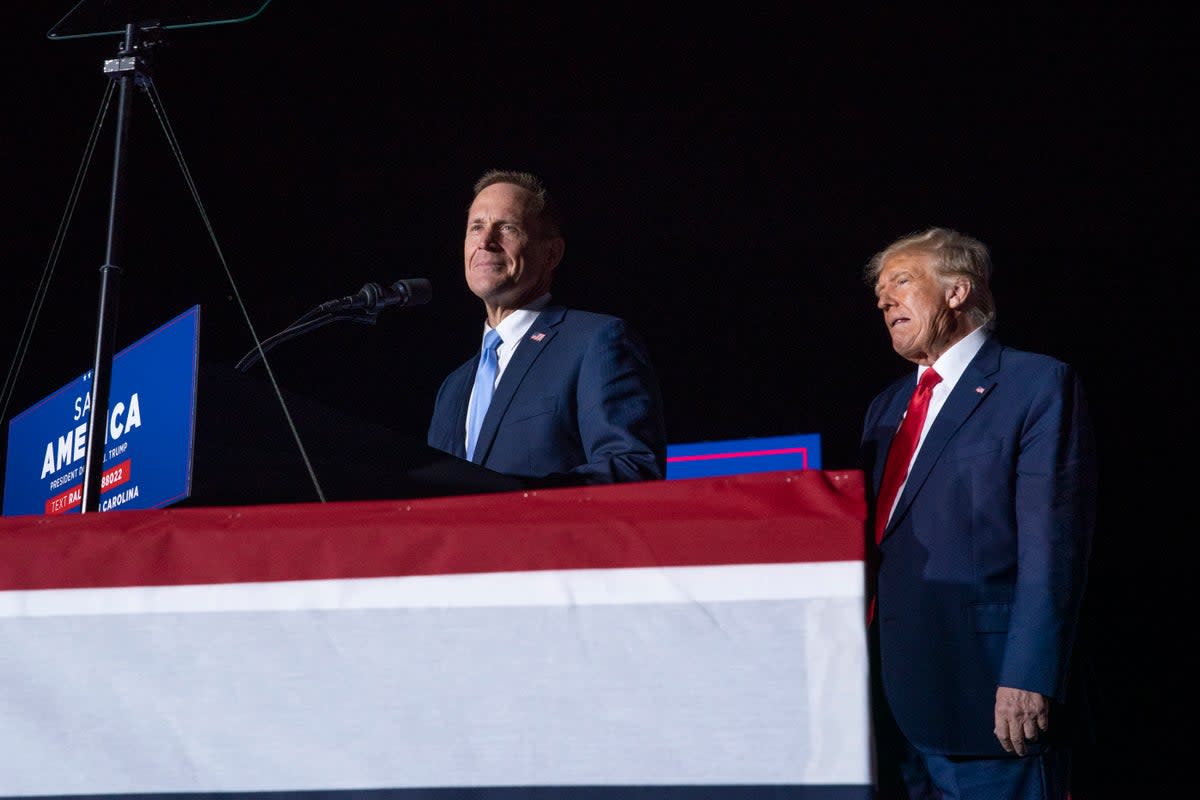 Donald Trump at the rally in Wilmington, North Carolina, on Friday  (Getty Images)