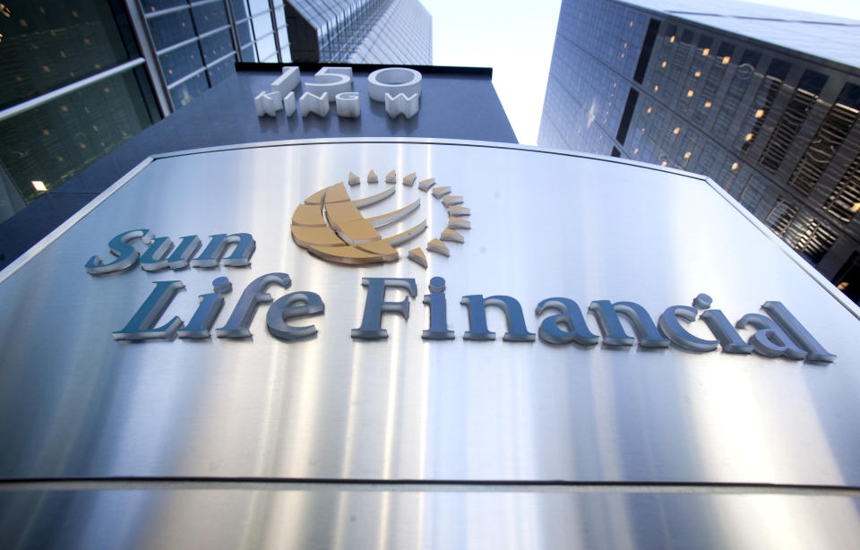 The logo of Sun Life Financial is seen in Toronto May 6, 2015.    REUTERS/Fred Thornhill/File Photo