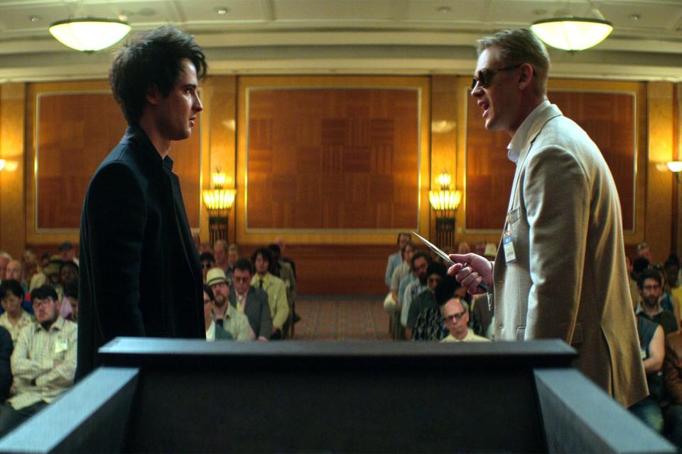 The Sandman. (L to R) Tom Sturridge as Dream, Boyd Holbrook as The Corinthian in episode 110 of The Sandman. Cr. Courtesy of Netflix © 2022