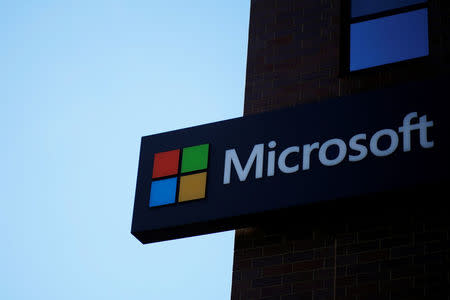 FILE PHOTO: A sign marks the Microsoft office in Cambridge, Massachusetts, U.S. January 25, 2017. REUTERS/Brian Snyder/File Photo