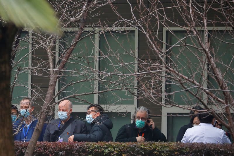 Members of the World Health Organization (WHO) team visit the Hubei Animal Epidemic Disease Prevention and Control Center in Wuhan