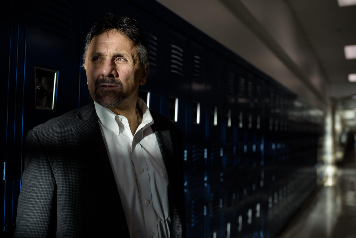 Frank DeAngelis, the principal of Columbine when the shootings occurred, photographed at the school in Dec. 2017. (Photo: Carl Bower for Yahoo News)