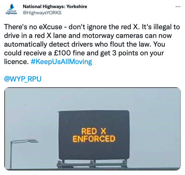 Red X - National Highways