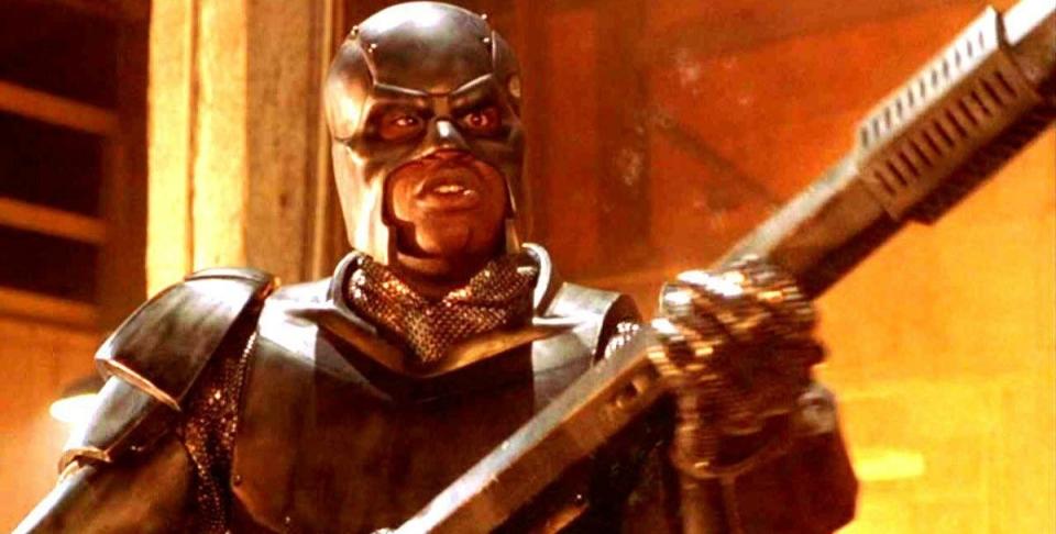 Shaquille O'Nea as a superherol in "Steel"