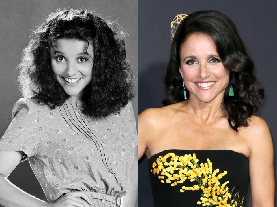 Julia Louis Dreyfus then and now