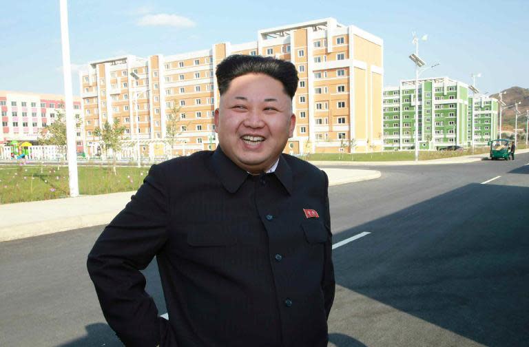 North Korean leader Kim Jong-Un, seen during an inspection tour of a newly-built housing complex in Pyongyang, in October 2014