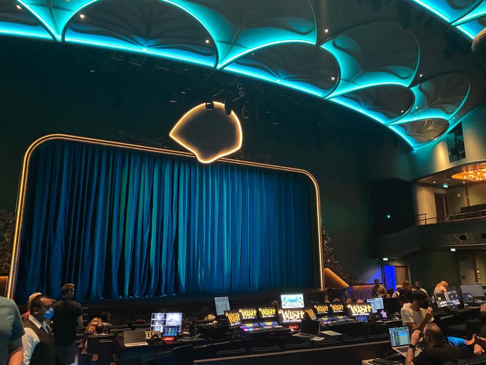 interior shot of a theater on a disney cruise ship